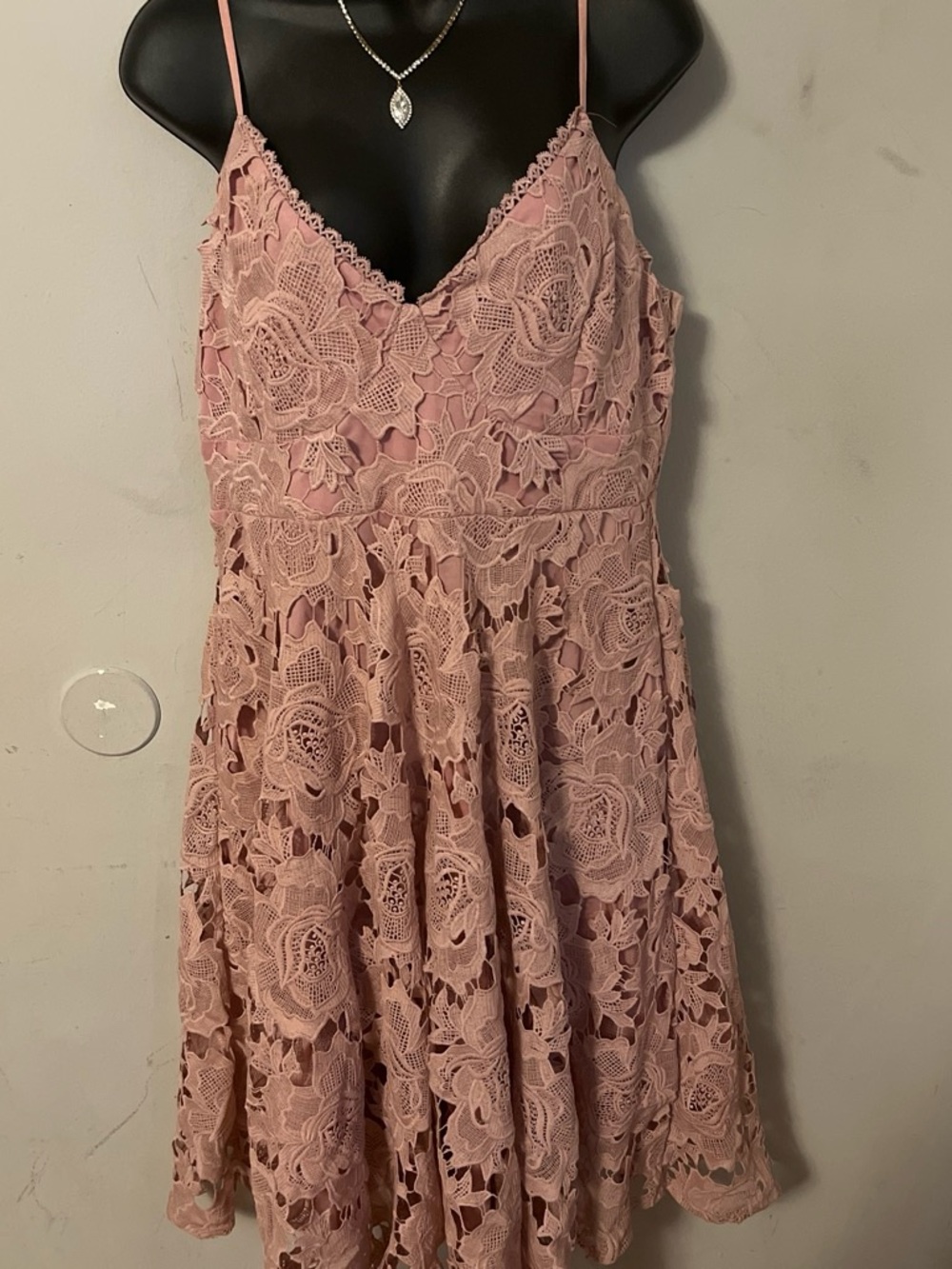 Lulu's Dusty Rose Lace Mini Dress